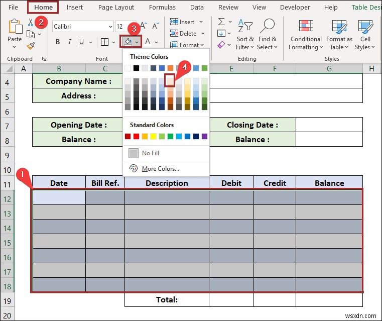 วิธีการสร้างบัญชีแยกประเภทใน Excel (ด้วยขั้นตอนง่ายๆ)