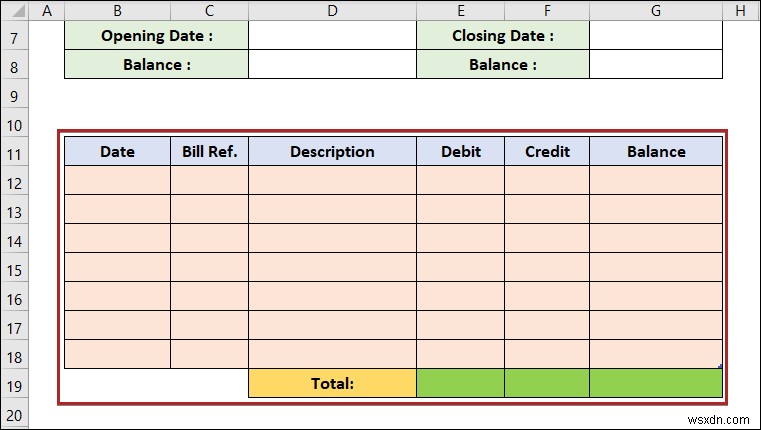 วิธีการสร้างบัญชีแยกประเภทใน Excel (ด้วยขั้นตอนง่ายๆ)