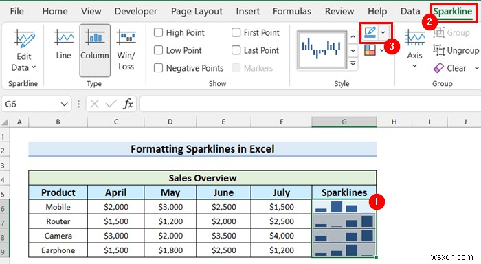 วิธีการเพิ่มเครื่องหมายในเส้นแบบประกายไฟใน Excel (ด้วยขั้นตอนง่ายๆ)