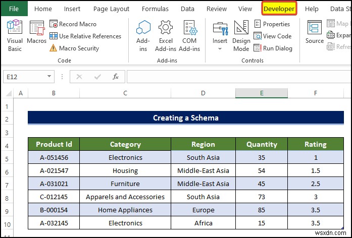 วิธีสร้างสคีมาใน Excel (พร้อมขั้นตอนโดยละเอียด)