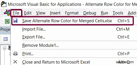 วิธีการเปลี่ยนสีแถวสำหรับเซลล์ที่ผสานใน Excel