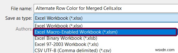 วิธีการเปลี่ยนสีแถวสำหรับเซลล์ที่ผสานใน Excel