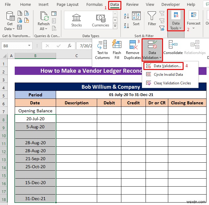 วิธีการสร้างรูปแบบการกระทบยอดบัญชีแยกประเภทผู้ขายใน Excel