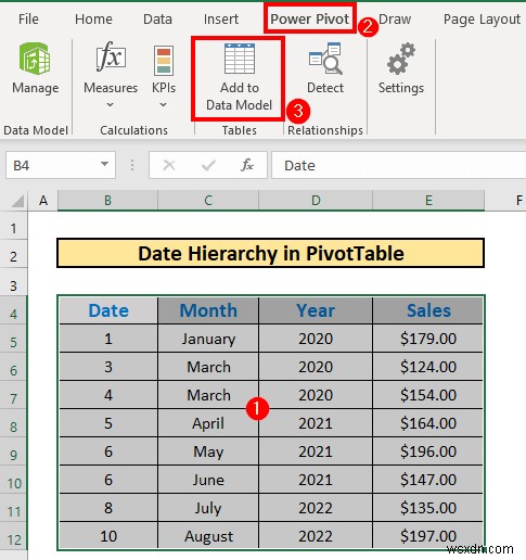 สร้างลำดับชั้นวันที่ในตาราง Pivot ของ Excel (พร้อมขั้นตอนง่ายๆ)