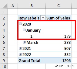 สร้างลำดับชั้นวันที่ในตาราง Pivot ของ Excel (พร้อมขั้นตอนง่ายๆ)