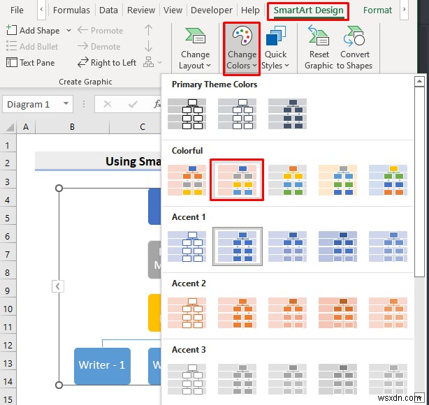 วิธีใช้ลำดับชั้น SmartArt ใน Excel (ด้วยขั้นตอนง่ายๆ)