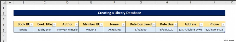 วิธีสร้างฐานข้อมูลไลบรารีใน Excel (ด้วยขั้นตอนง่ายๆ)