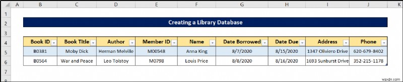 วิธีสร้างฐานข้อมูลไลบรารีใน Excel (ด้วยขั้นตอนง่ายๆ)