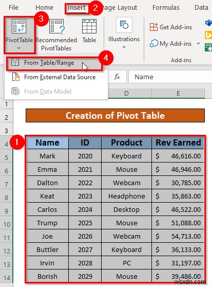 เอาตัวแบบข้อมูลออกจาก Pivot Table ใน Excel (ด้วยขั้นตอนง่ายๆ)