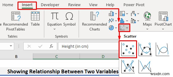 วิธีแสดงความสัมพันธ์ระหว่างสองตัวแปรในกราฟ Excel