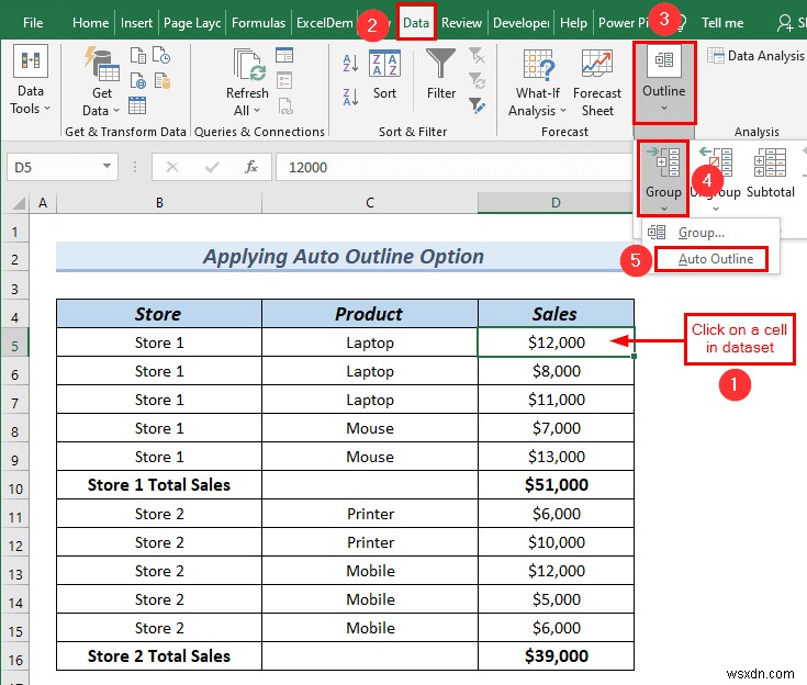 วิธีการเพิ่มลำดับชั้นของแถวใน Excel (2 วิธีง่ายๆ)