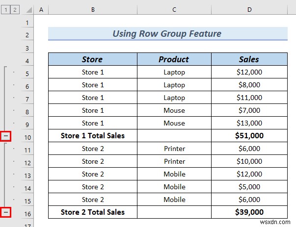 วิธีการเพิ่มลำดับชั้นของแถวใน Excel (2 วิธีง่ายๆ)