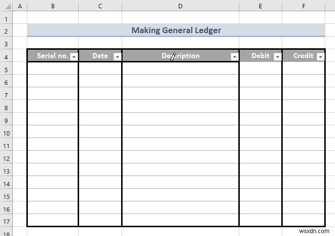 วิธีการสร้างบัญชีแยกประเภททั่วไปใน Excel (ด้วยขั้นตอนง่ายๆ)
