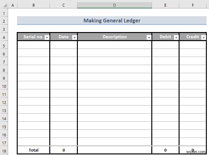 วิธีการสร้างบัญชีแยกประเภททั่วไปใน Excel (ด้วยขั้นตอนง่ายๆ)