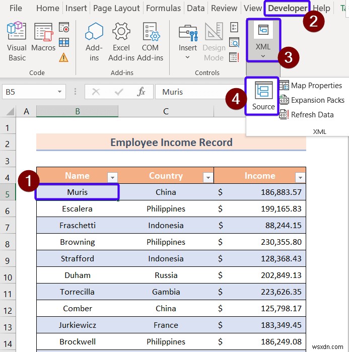 วิธีการลบการแมป XML ใน Excel (ด้วยขั้นตอนง่ายๆ)