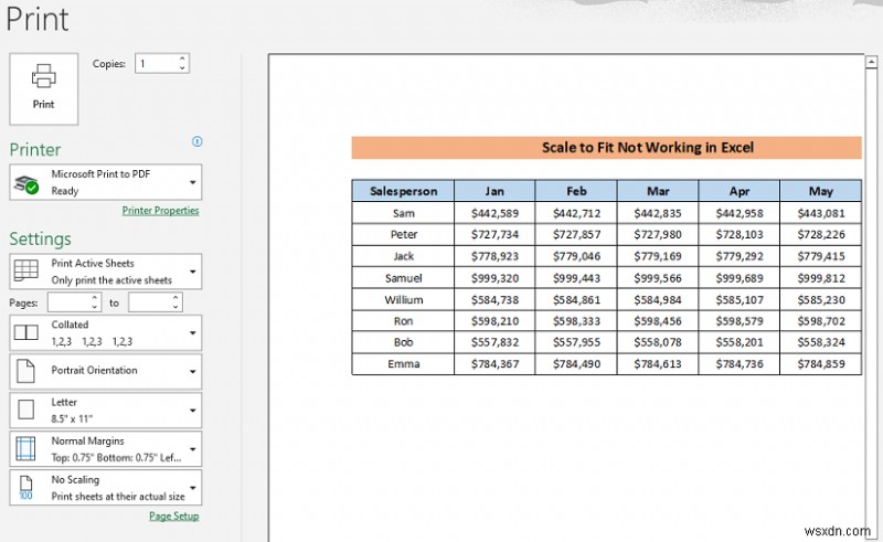 [แก้ไขแล้ว!] มาตราส่วนการพิมพ์ให้พอดีไม่ทำงานใน Excel