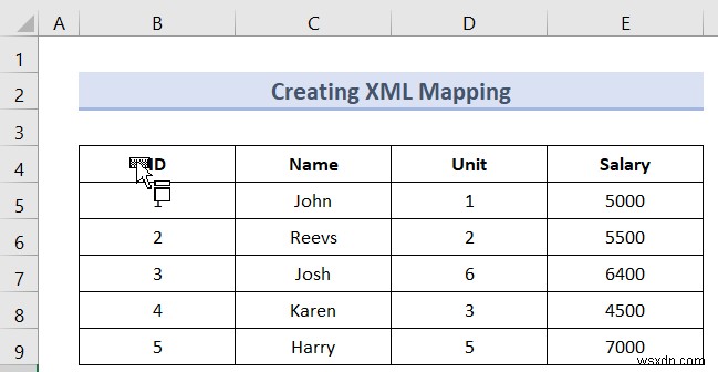 วิธีการสร้างการแมป XML ใน Excel (ด้วยขั้นตอนง่ายๆ)