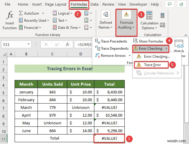 วิธีการติดตามข้อผิดพลาดใน Excel (พร้อมขั้นตอนด่วน)