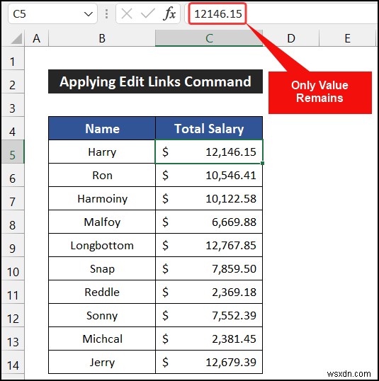 วิธีแบ่งลิงก์ใน Excel และเก็บค่าไว้ (3 วิธีง่ายๆ)