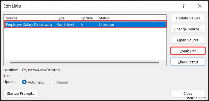 วิธีแบ่งลิงก์ใน Excel และเก็บค่าไว้ (3 วิธีง่ายๆ)