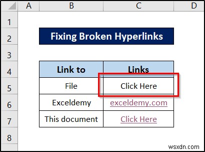 วิธีแก้ไขไฮเปอร์ลิงก์ที่ใช้งานไม่ได้ใน Excel (5 วิธี)