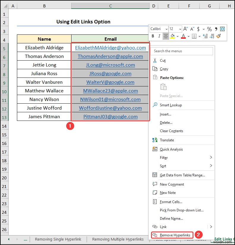 วิธีการลบลิงก์ที่ซ่อนอยู่ใน Excel (5 วิธีง่ายๆ)