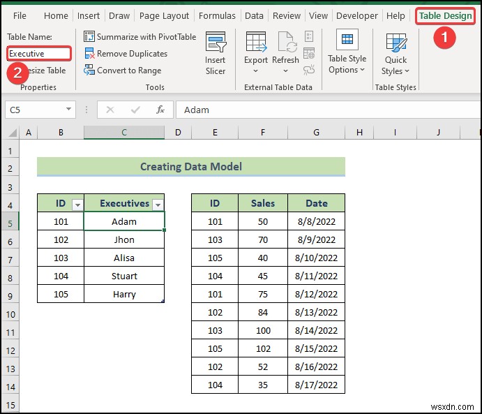 วิธีรับข้อมูลจากตัวแบบข้อมูลใน Excel (2 วิธีง่ายๆ)