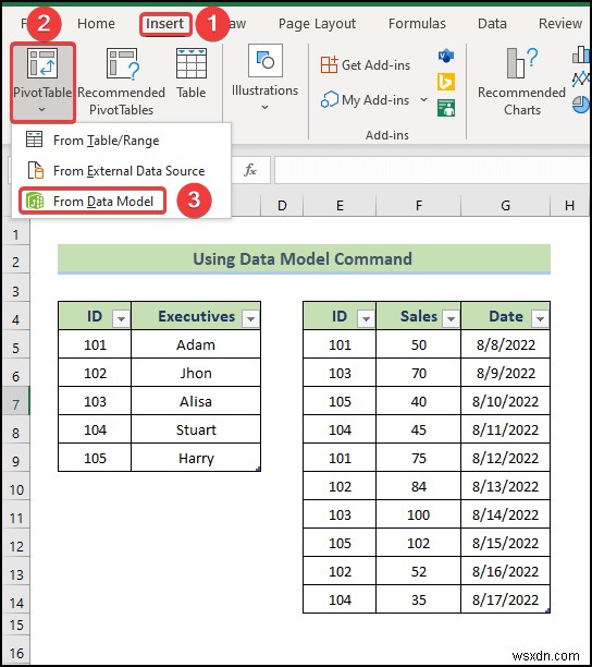 วิธีรับข้อมูลจากตัวแบบข้อมูลใน Excel (2 วิธีง่ายๆ)