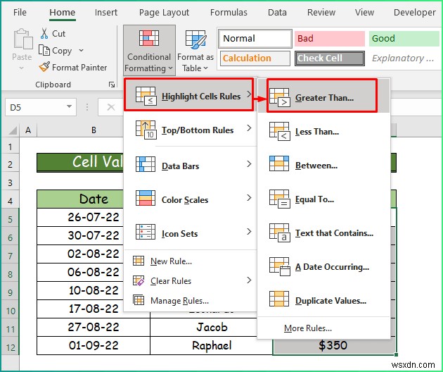 วิธีการใช้การจัดรูปแบบตามเงื่อนไขประเภทต่างๆ ใน ​​Excel