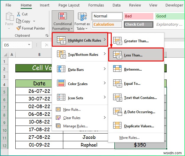 วิธีการใช้การจัดรูปแบบตามเงื่อนไขประเภทต่างๆ ใน ​​Excel