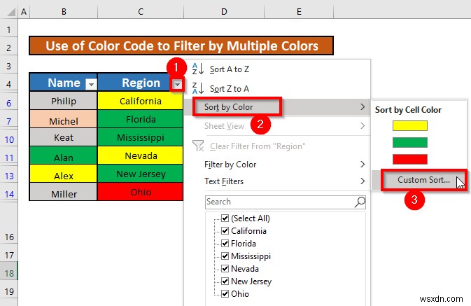 วิธีการกรองด้วยหลายสีใน Excel (2 วิธีง่ายๆ)