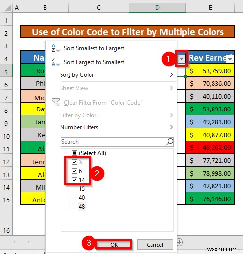 วิธีการกรองด้วยหลายสีใน Excel (2 วิธีง่ายๆ)