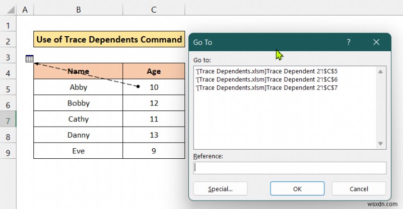 วิธีการติดตามผู้อยู่ในความดูแลของชีตอื่นใน Excel