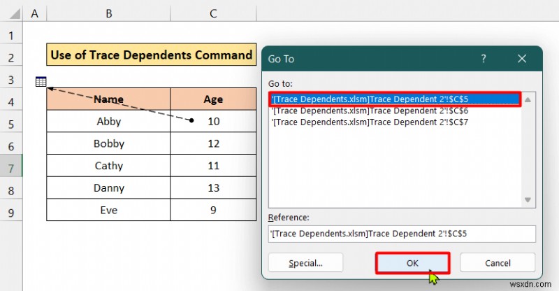 วิธีการติดตามผู้อยู่ในความดูแลของชีตอื่นใน Excel