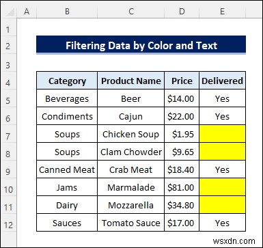 ตัวกรอง Excel ตามสีและข้อความ (พร้อมขั้นตอนง่ายๆ)