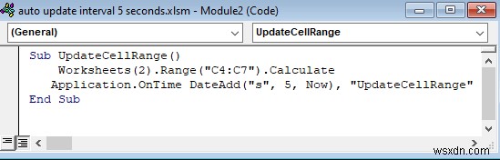 วิธีการอัปเดตอัตโนมัติด้วยช่วงเวลา 5 วินาทีใน Excel