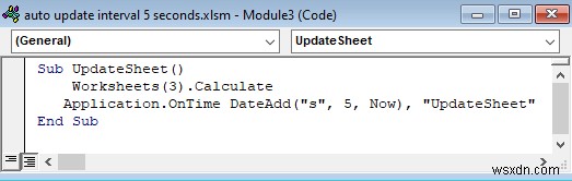 วิธีการอัปเดตอัตโนมัติด้วยช่วงเวลา 5 วินาทีใน Excel