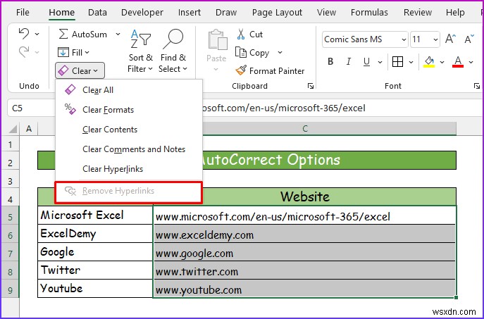 [แก้ไข]:ลบไฮเปอร์ลิงก์ที่ไม่แสดงใน Excel (2 โซลูชัน)