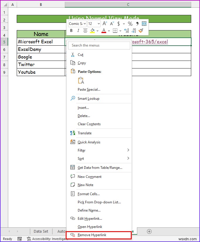 [แก้ไข]:ลบไฮเปอร์ลิงก์ที่ไม่แสดงใน Excel (2 โซลูชัน)