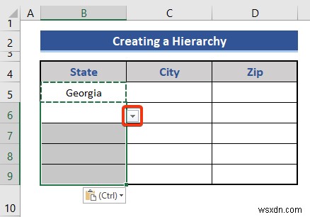 วิธีสร้างลำดับชั้นของเมืองและรหัสไปรษณีย์ใน Excel