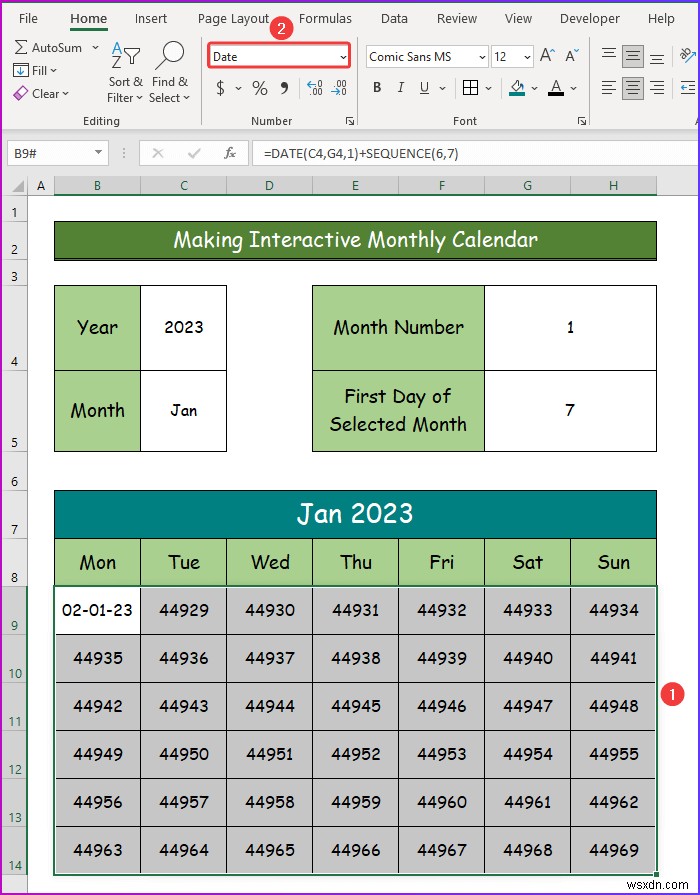 วิธีการสร้างปฏิทินเชิงโต้ตอบใน Excel (2 วิธีง่ายๆ)