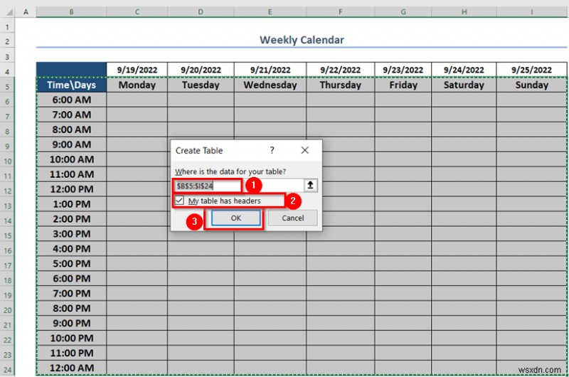 วิธีสร้างปฏิทินรายสัปดาห์ใน Excel (3 วิธีที่เหมาะสม)