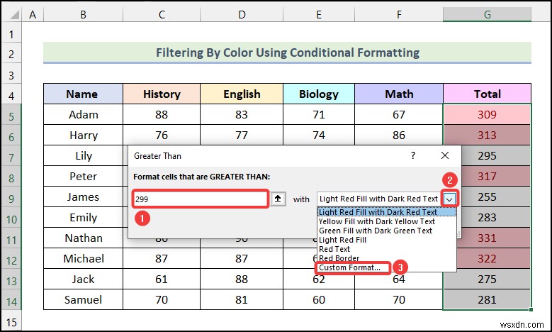 วิธีการกรองตามสีโดยใช้การจัดรูปแบบตามเงื่อนไขใน Excel