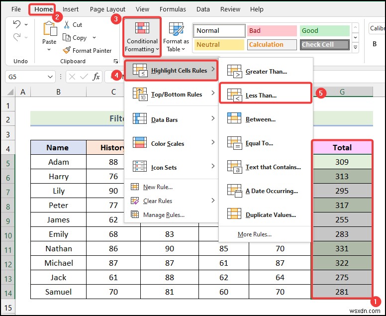 วิธีการกรองตามสีโดยใช้การจัดรูปแบบตามเงื่อนไขใน Excel