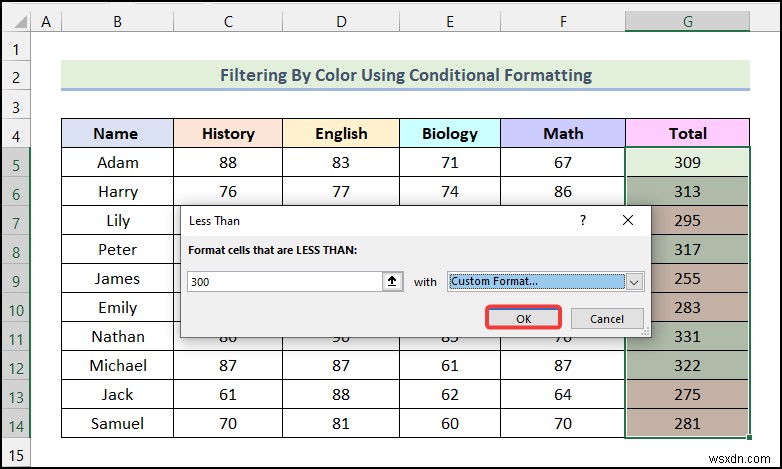 วิธีการกรองตามสีโดยใช้การจัดรูปแบบตามเงื่อนไขใน Excel