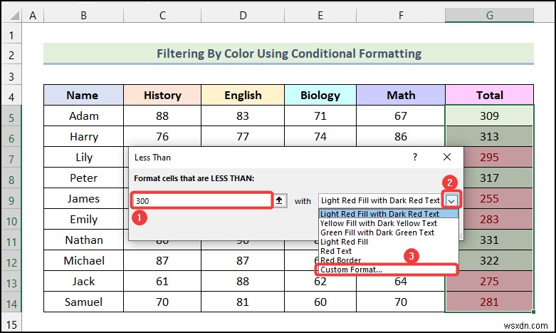 วิธีการกรองตามสีโดยใช้การจัดรูปแบบตามเงื่อนไขใน Excel