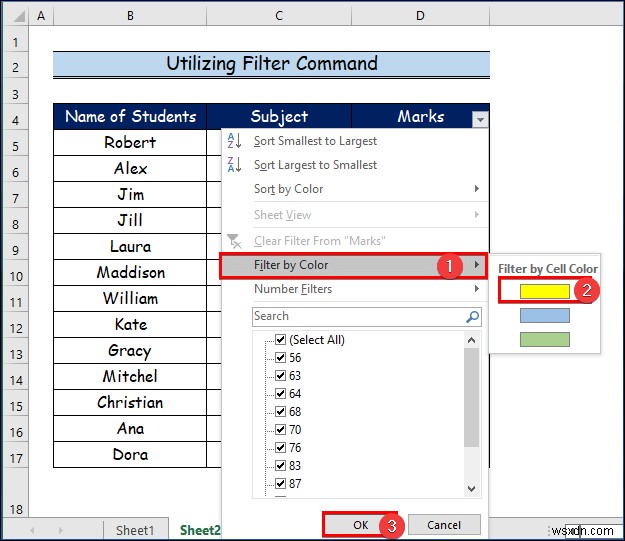 วิธีการกรองตามสีของเซลล์ใน Excel (2 วิธีง่ายๆ)