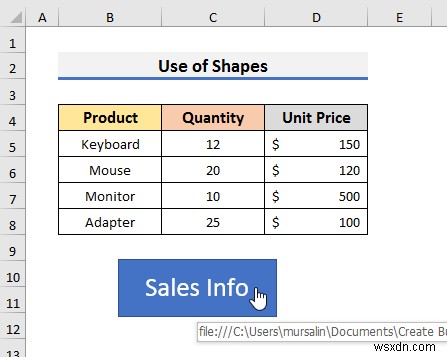 วิธีสร้างปุ่มโดยไม่ใช้มาโครใน Excel (3 วิธีง่ายๆ)