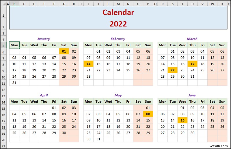 วิธีสร้างปฏิทินรายปีใน Excel (ด้วยขั้นตอนง่ายๆ)