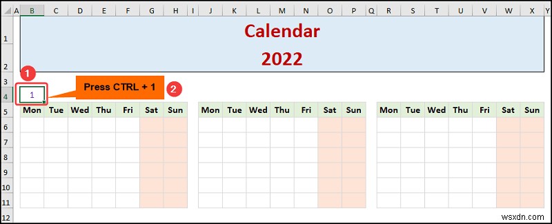 วิธีสร้างปฏิทินรายปีใน Excel (ด้วยขั้นตอนง่ายๆ)